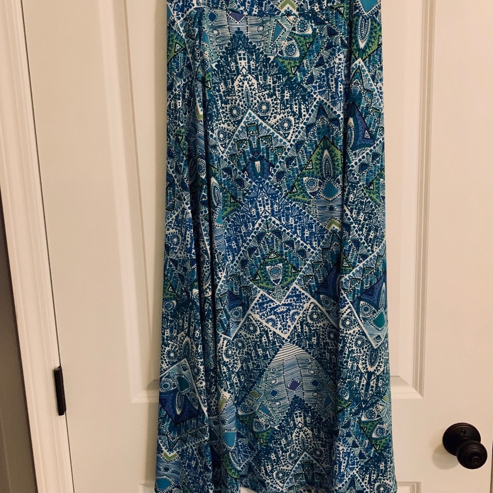 Blue-green maxi skirt